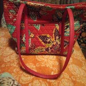 Vera Bradley Red and Green Floral Tote